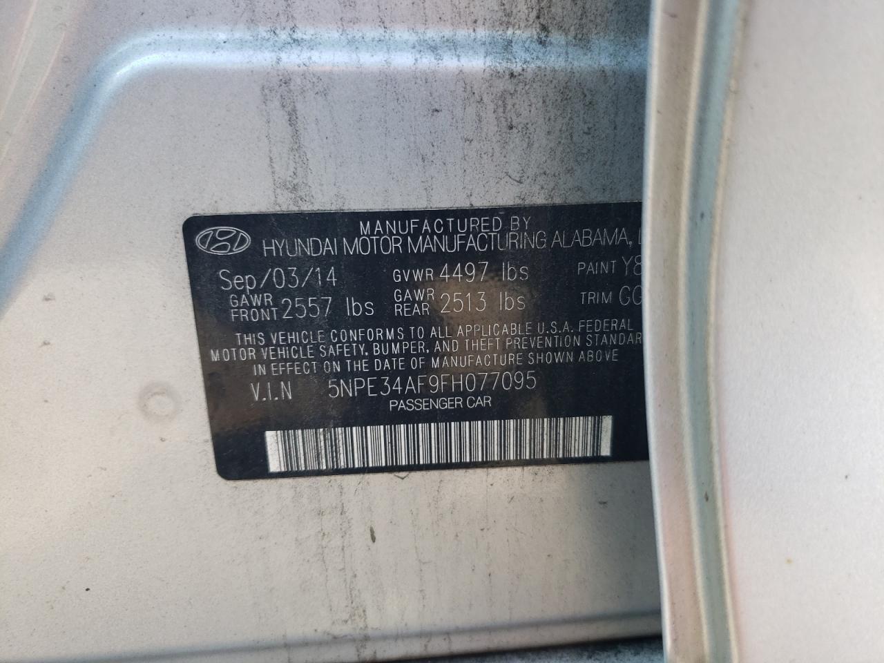 2015 HYUNDAI SONATA