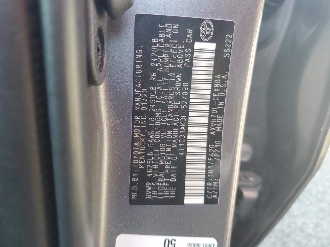 2020 TOYOTA CAMRY