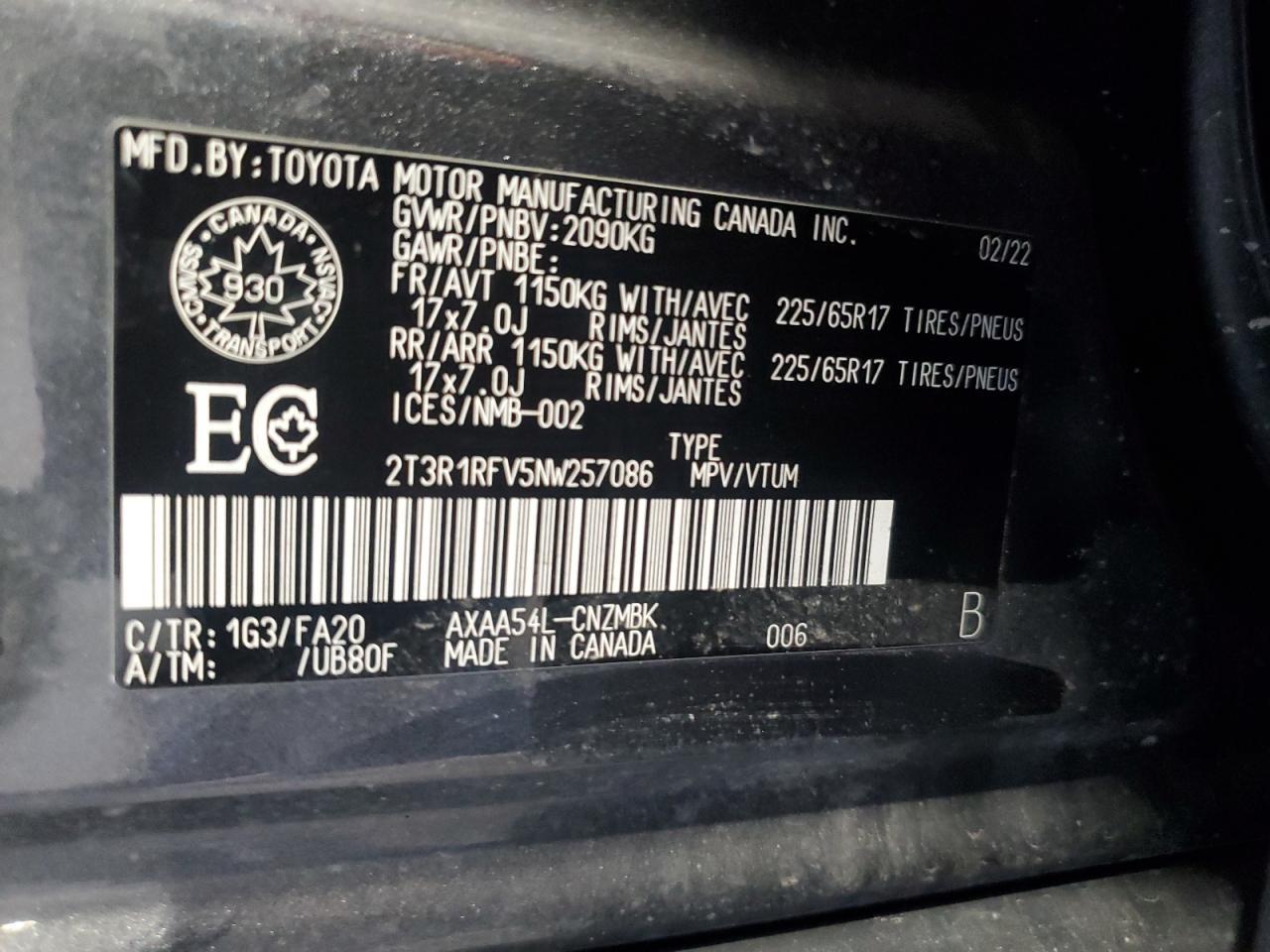 2022 TOYOTA RAV4