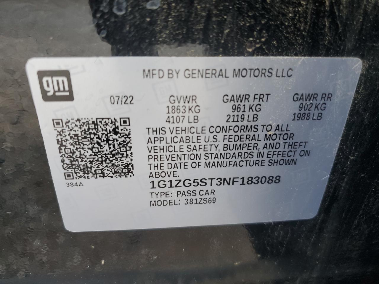 2022 CHEVROLET MALIBU