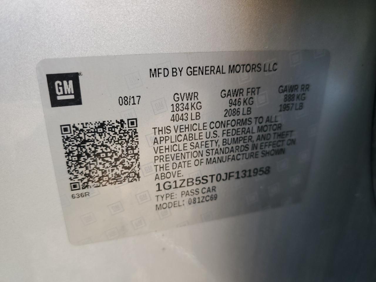 2018 CHEVROLET MALIBU