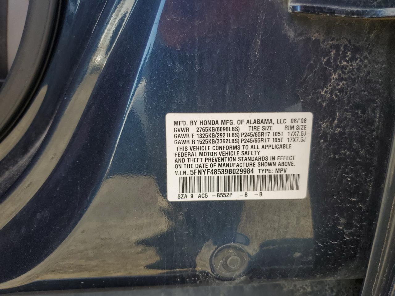 2009 HONDA PILOT