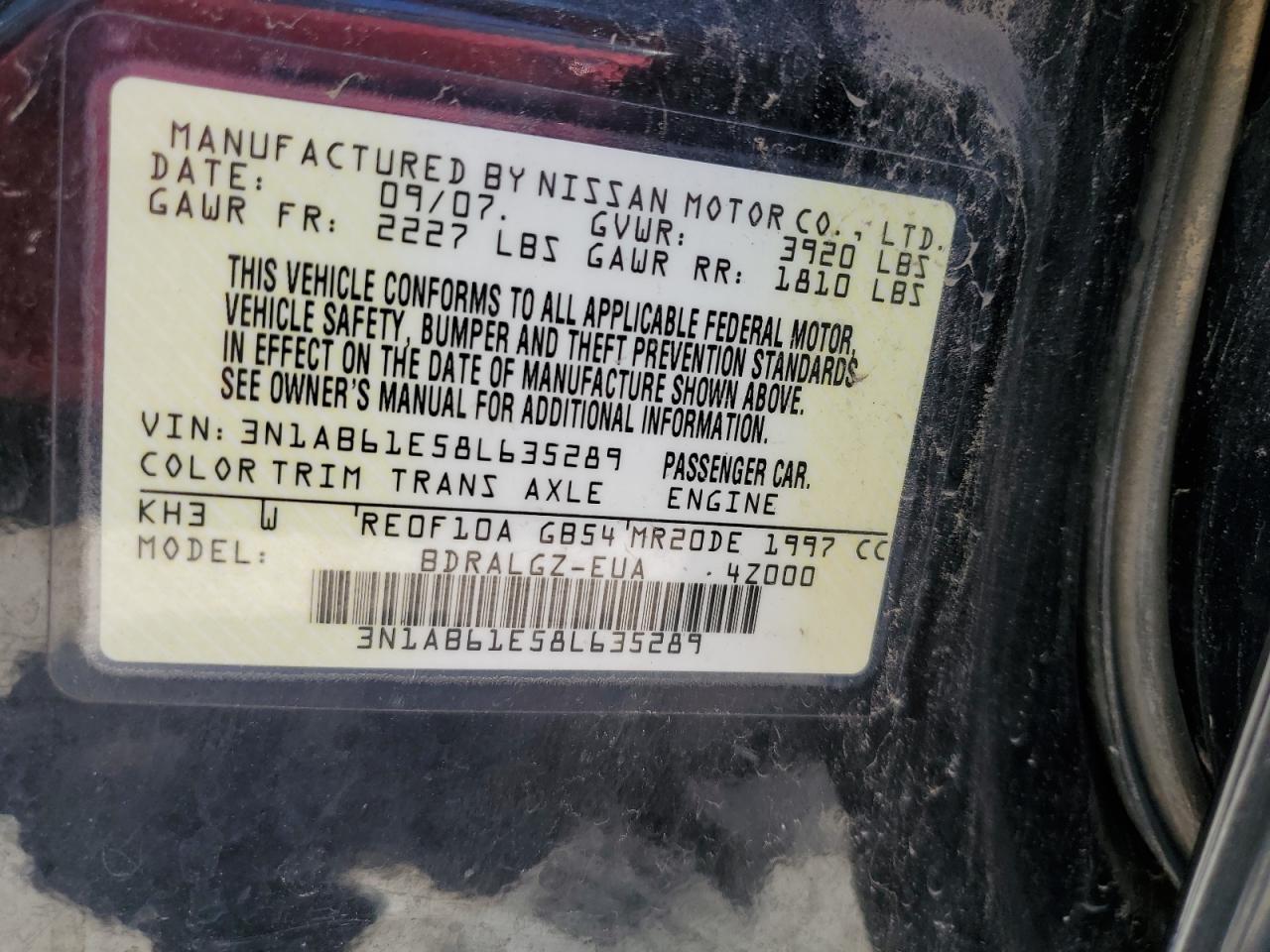 2008 NISSAN SENTRA