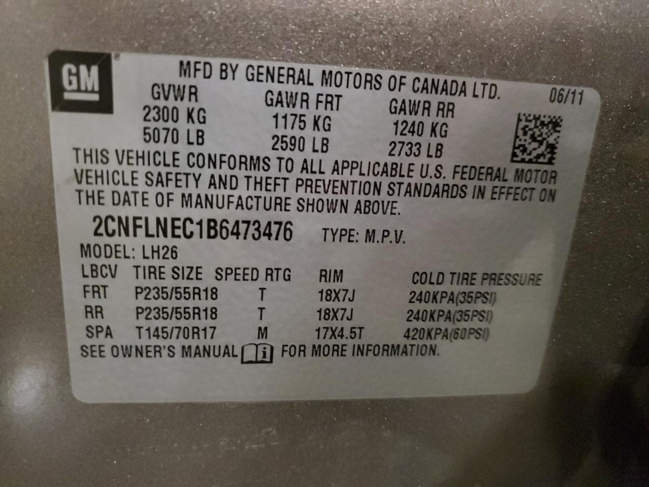 2011 CHEVROLET EQUINOX