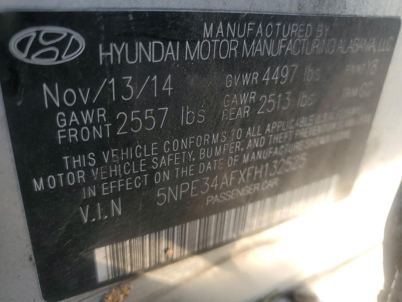 2015 HYUNDAI SONATA