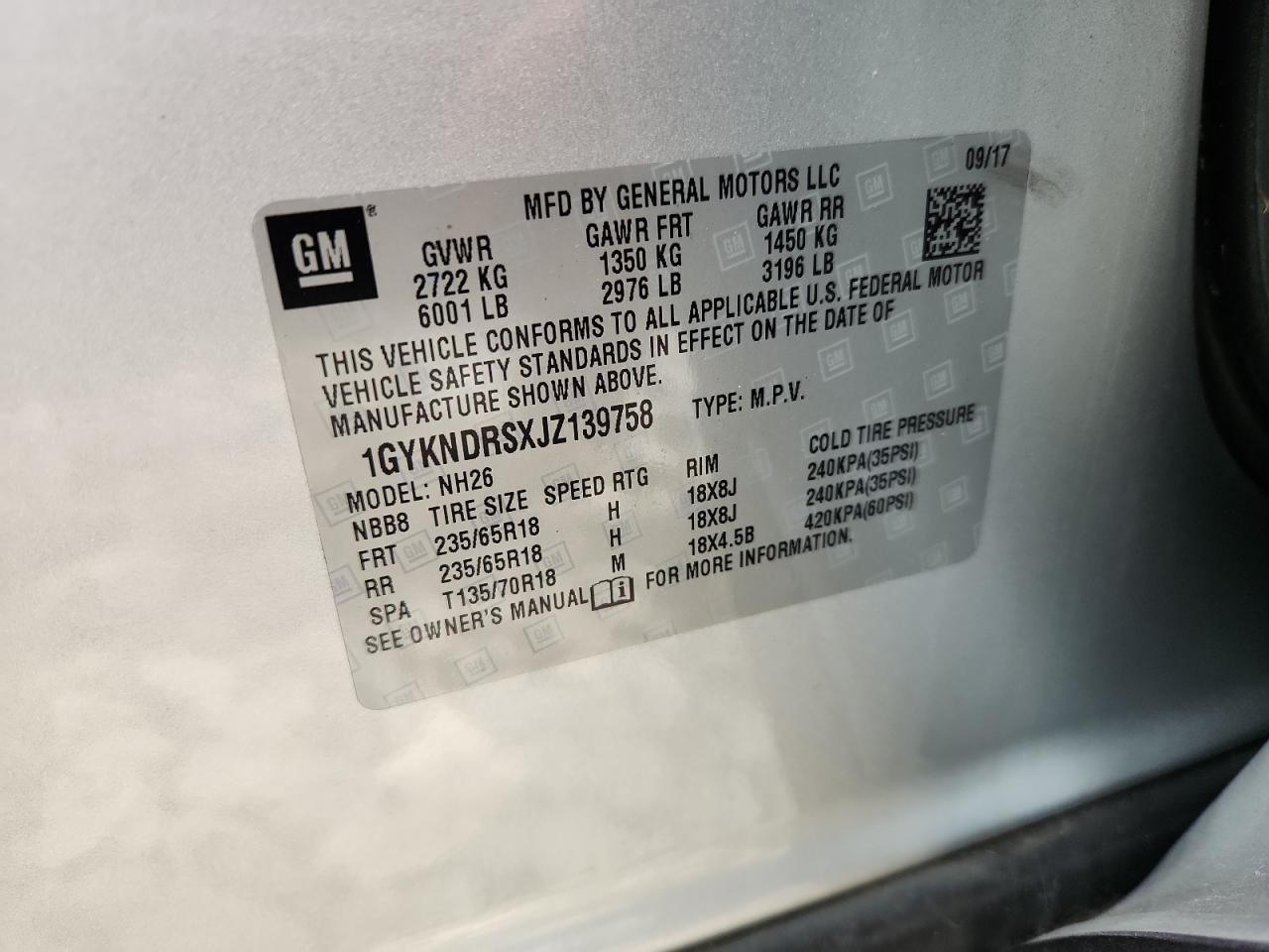 2018 CADILLAC XT5