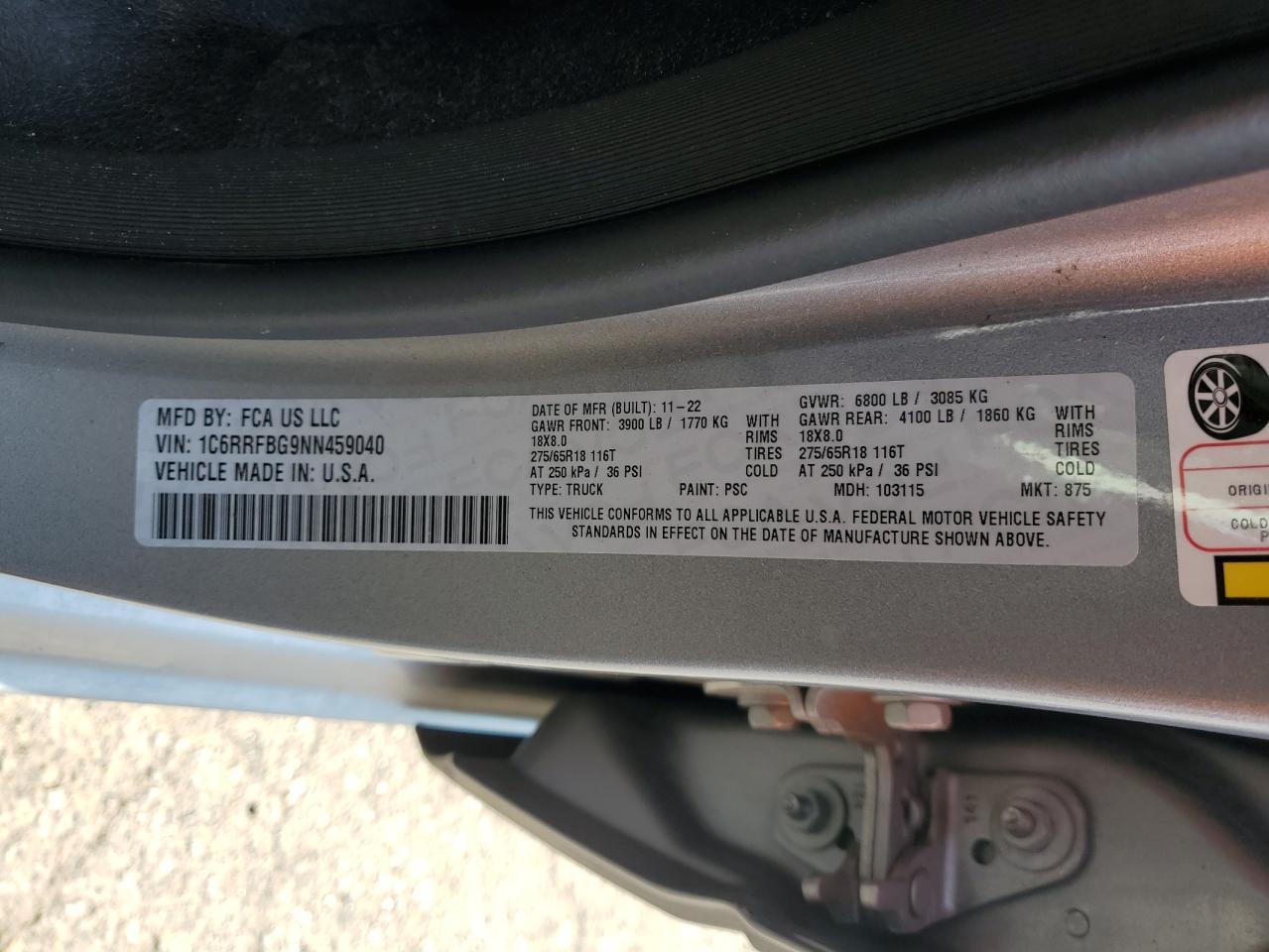 2022 RAM 1500