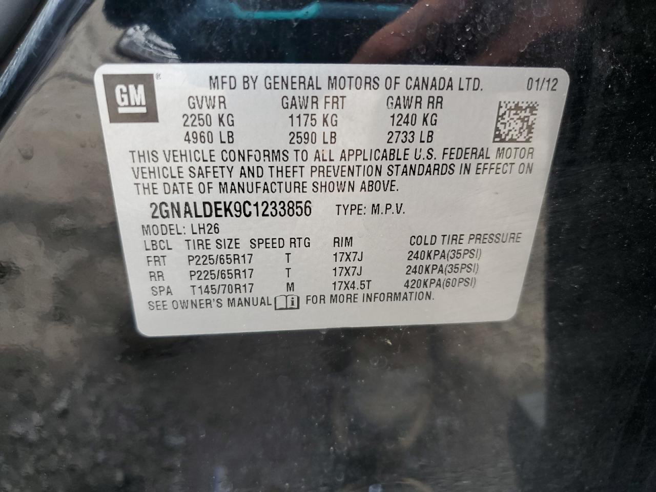2012 CHEVROLET EQUINOX