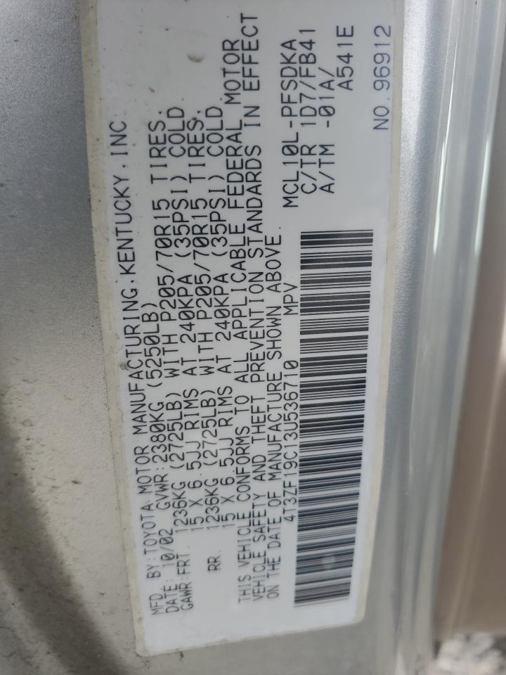 2002 TOYOTA SIENNA