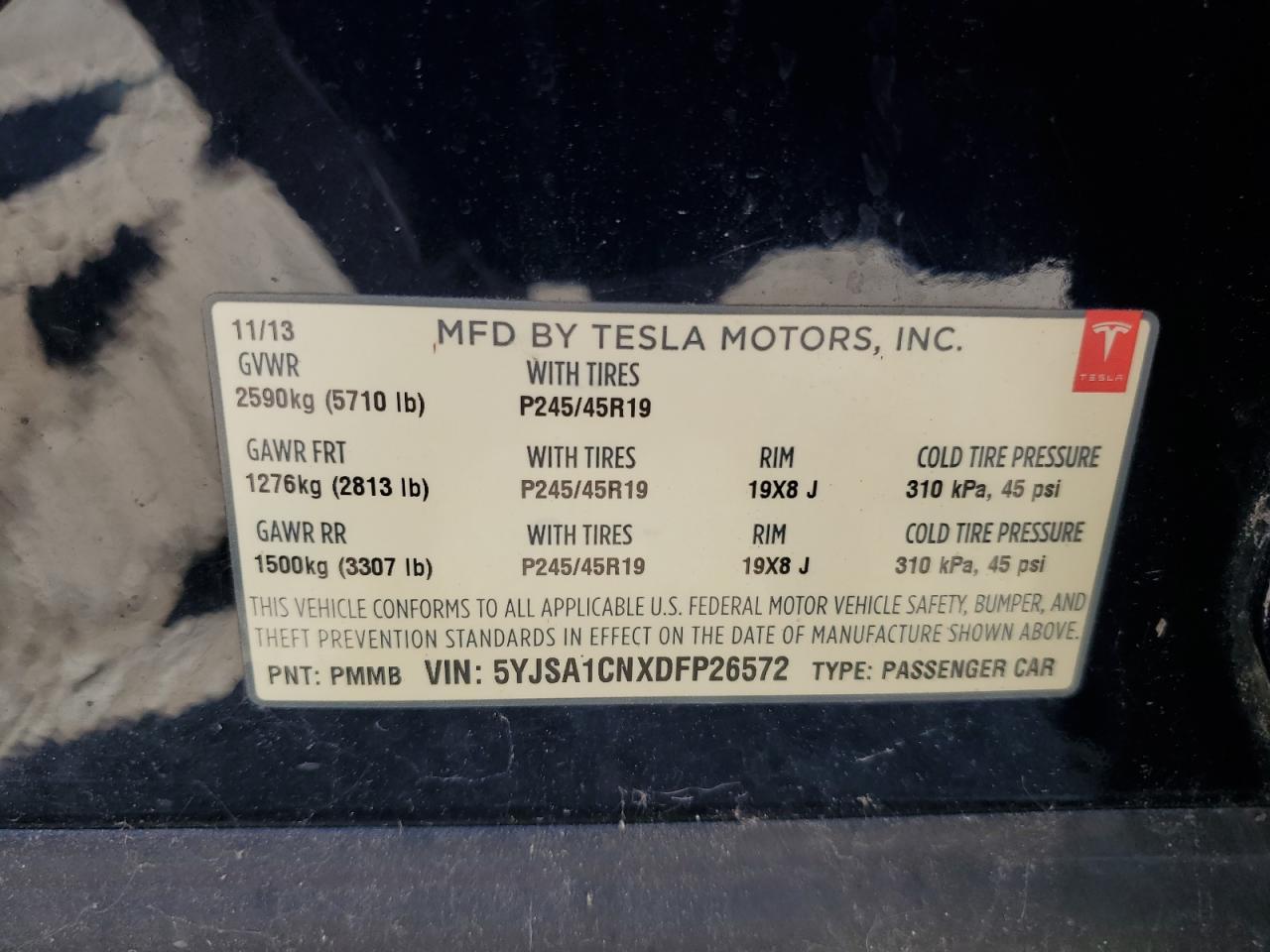 2013 TESLA MODEL S