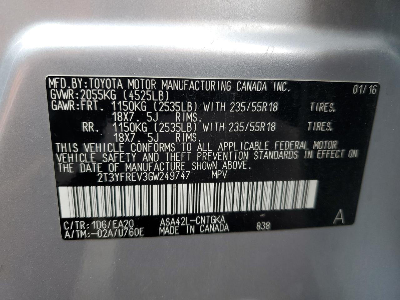 2016 TOYOTA RAV4