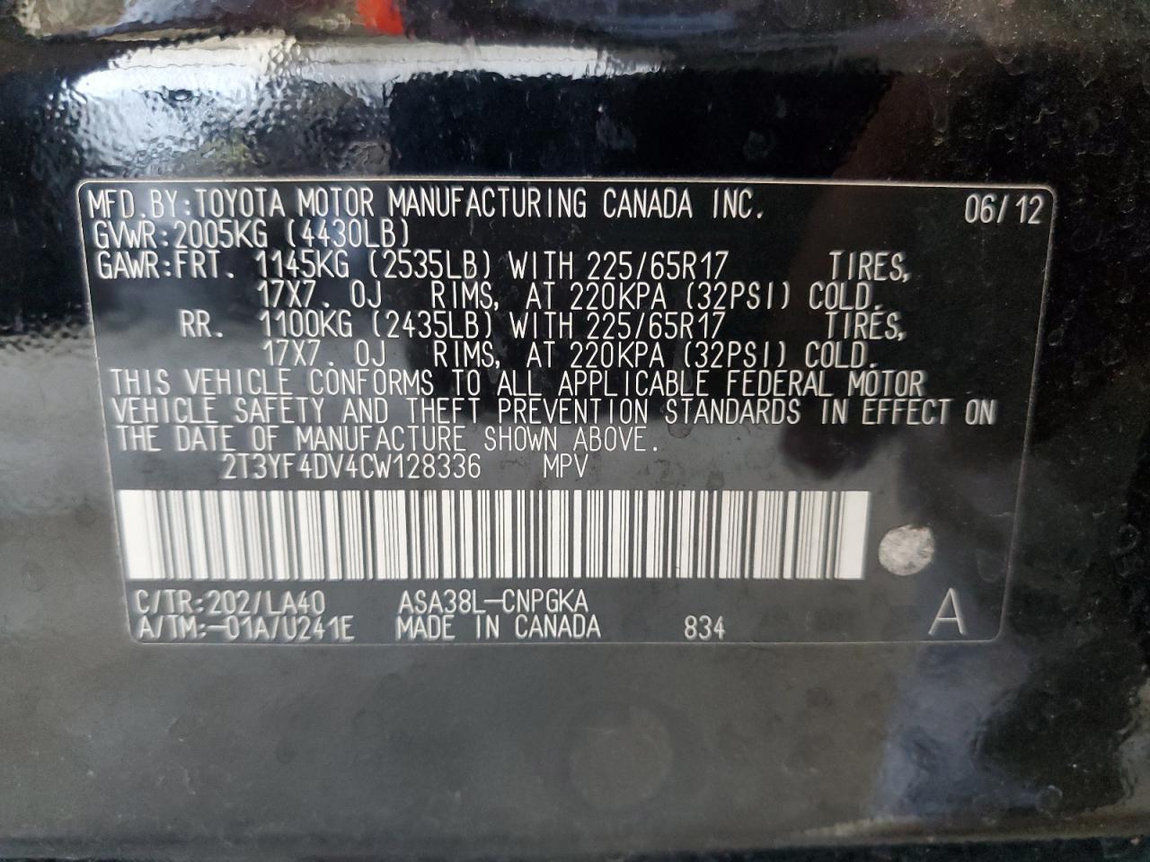 2012 TOYOTA RAV4
