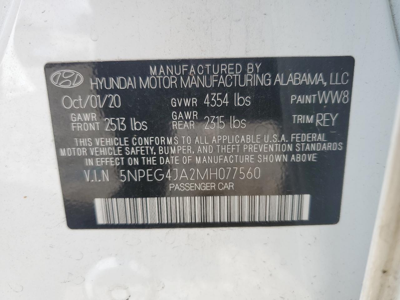 2021 HYUNDAI SONATA