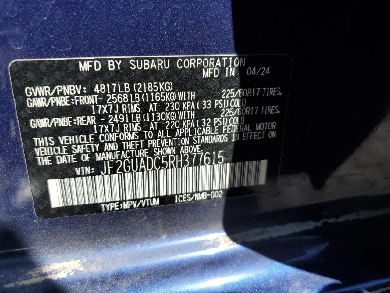 2024 SUBARU Crosstrek