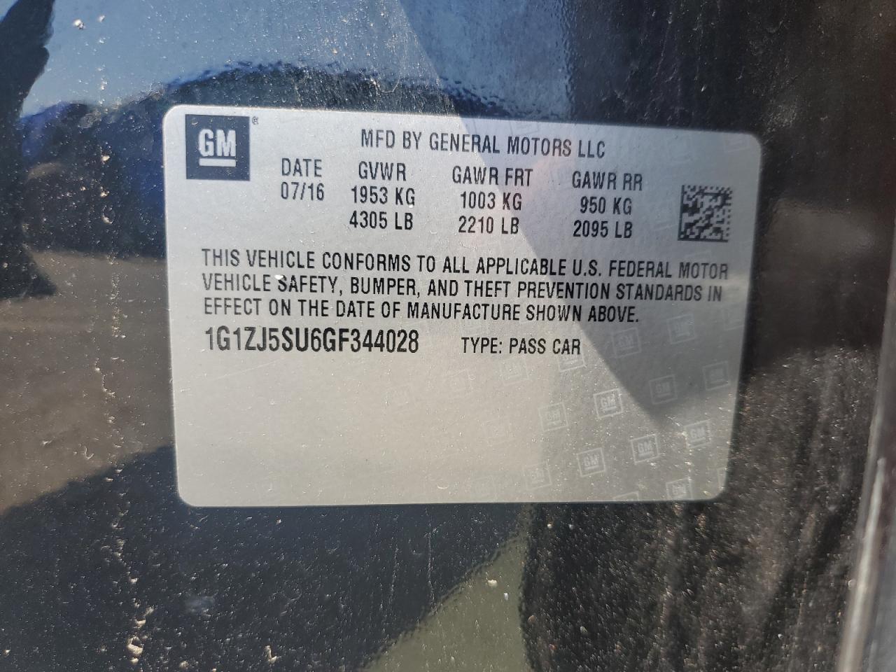 2016 CHEVROLET MALIBU
