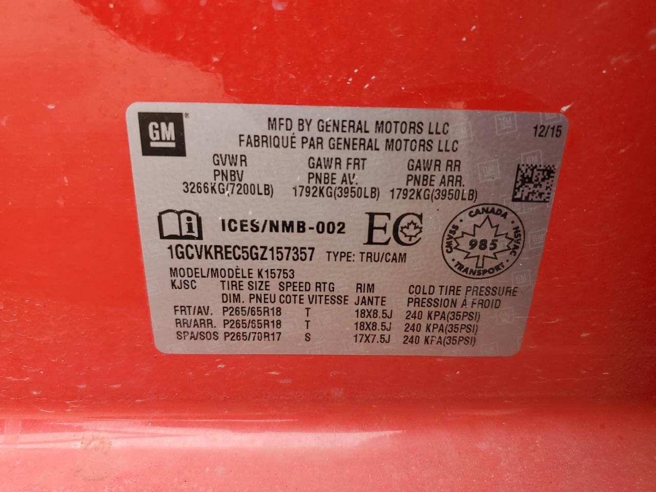 2016 CHEVROLET Silverado
