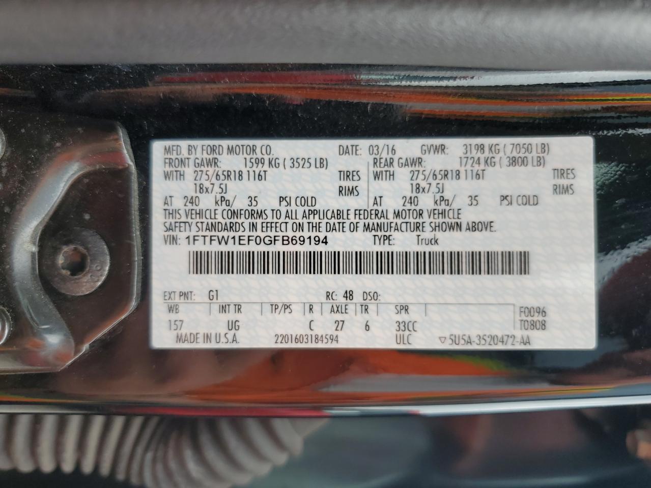 2016 FORD F-150