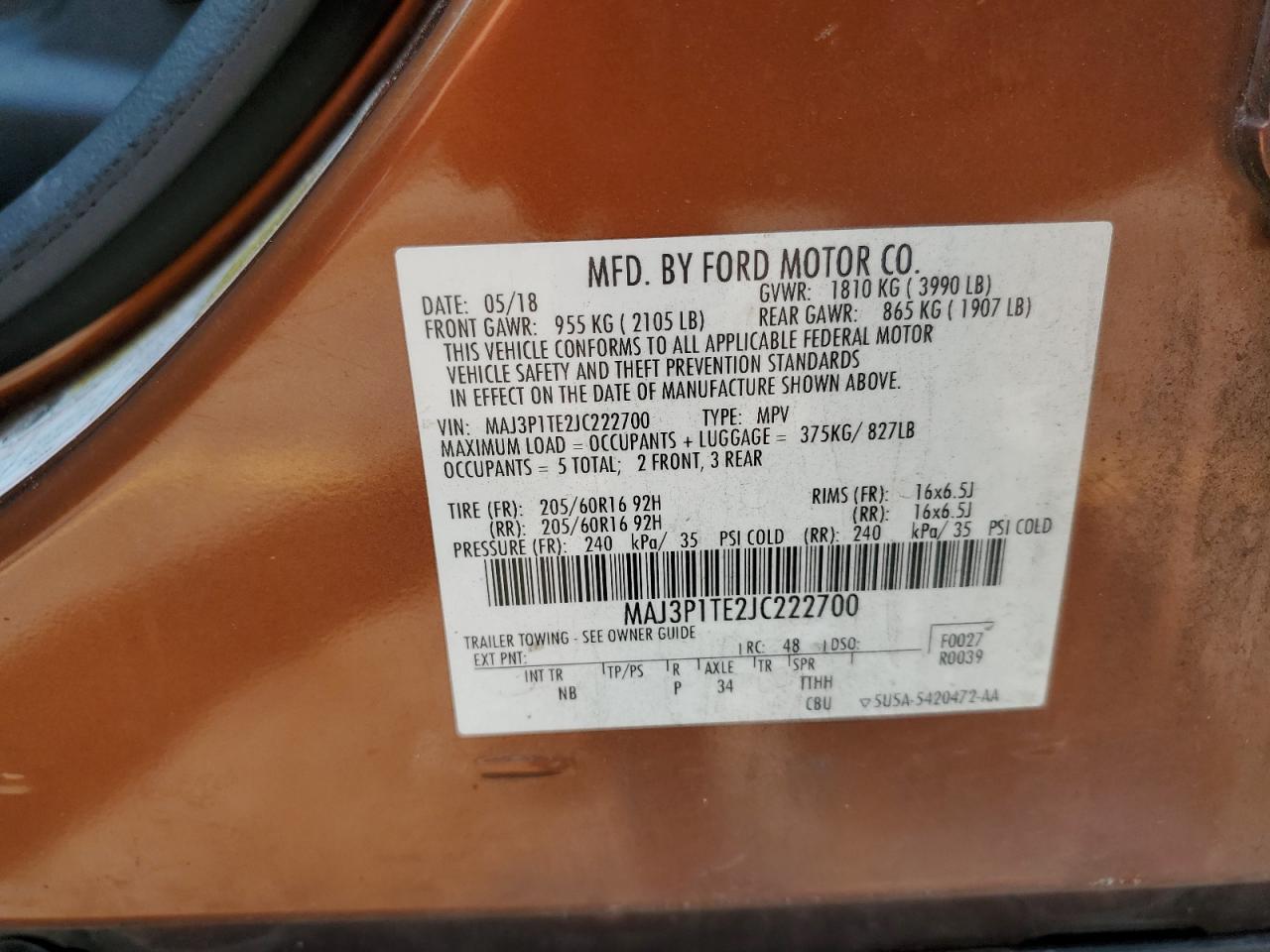 2018 FORD EcoSport