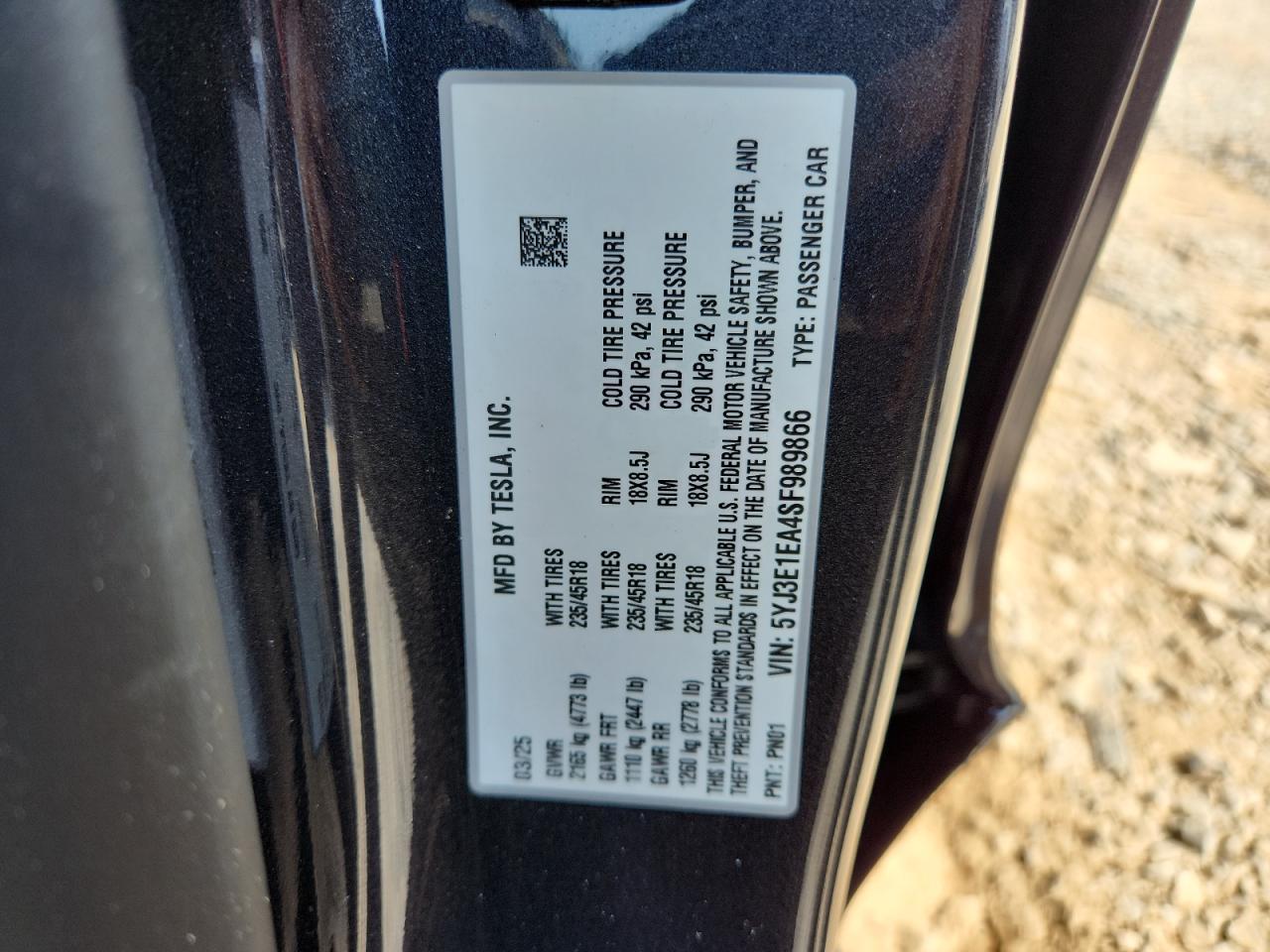 2025 TESLA MODEL 3