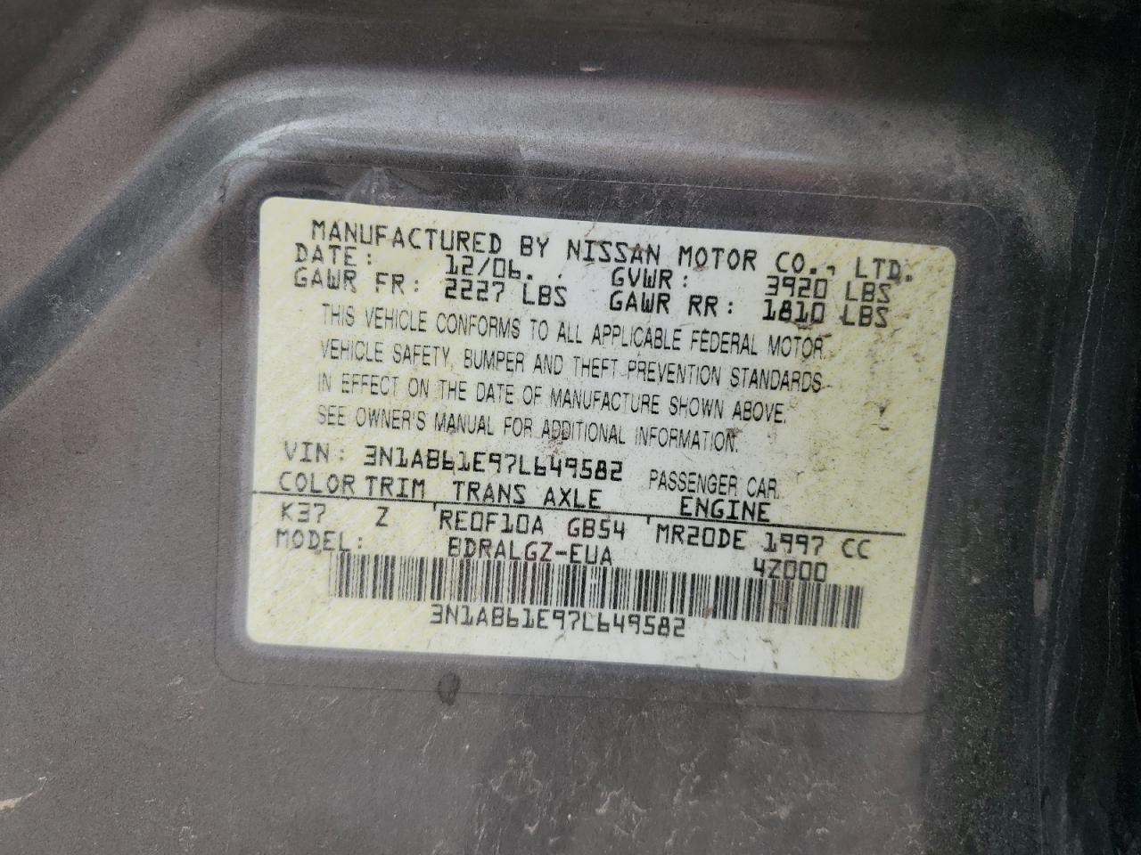 2007 NISSAN SENTRA