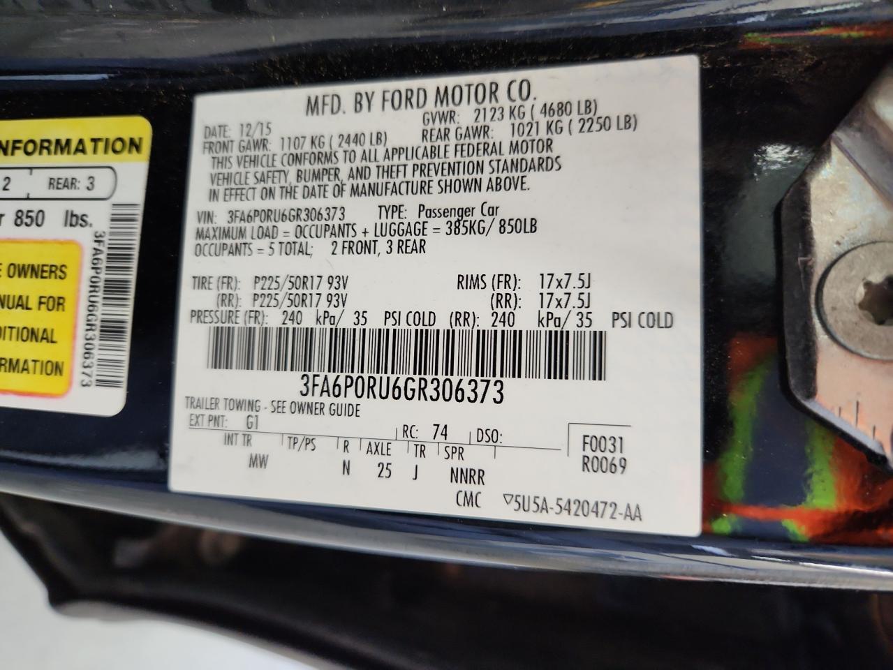 2016 FORD FUSION