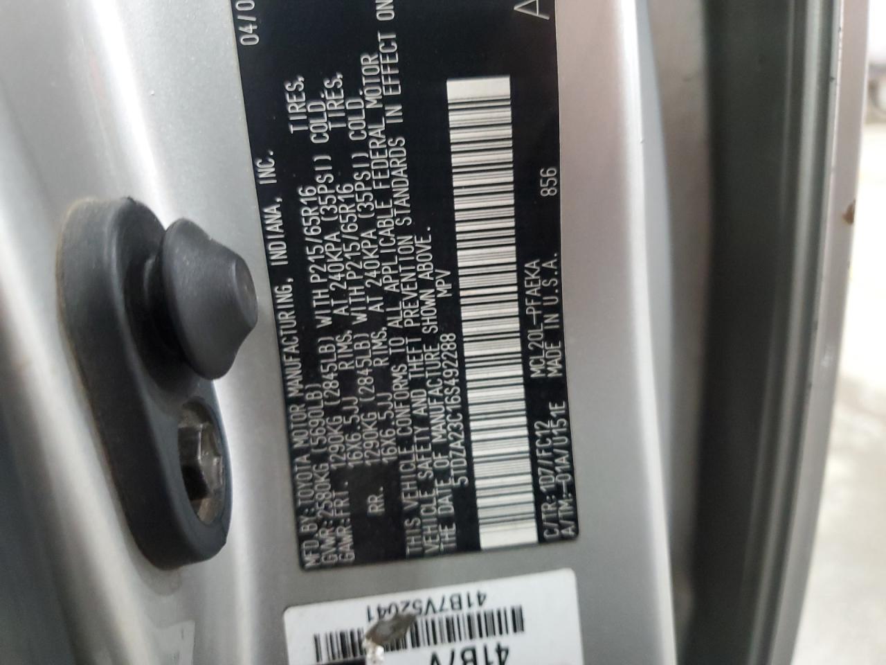 2006 TOYOTA SIENNA