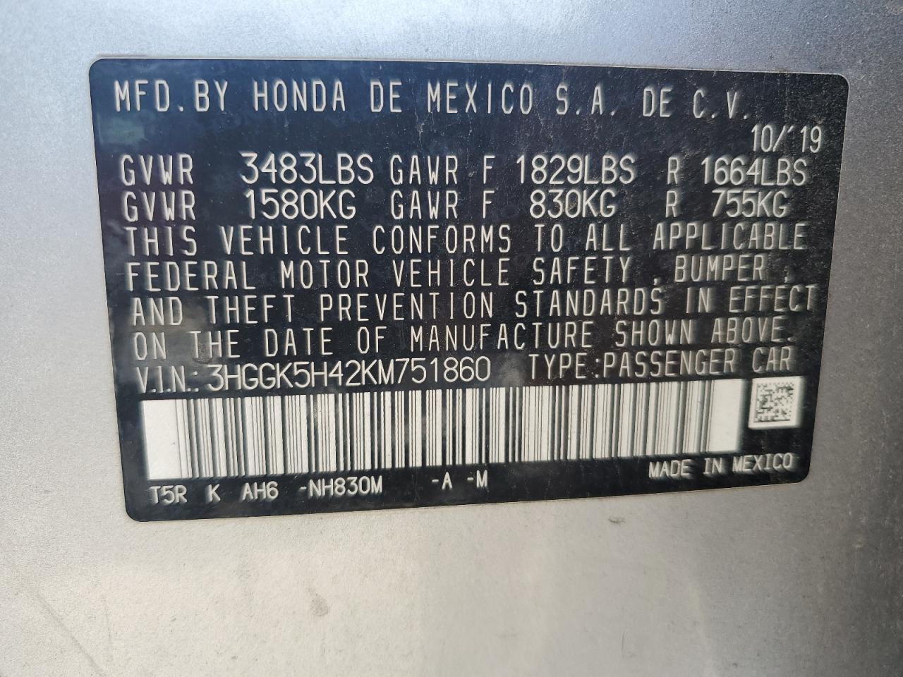 2019 HONDA FIT