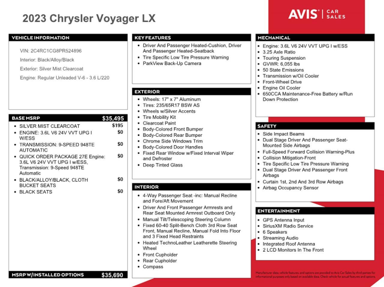 2023 CHRYSLER Voyager