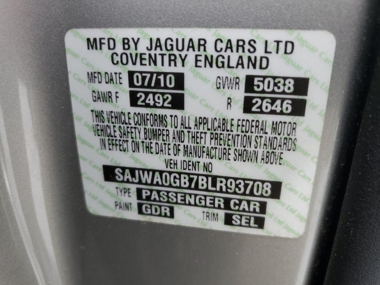 2011 JAGUAR XF