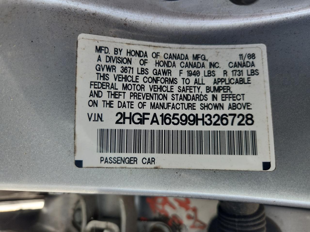 2009 HONDA CIVIC
