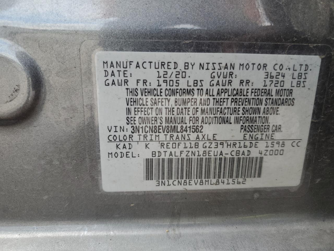 2021 NISSAN VERSA