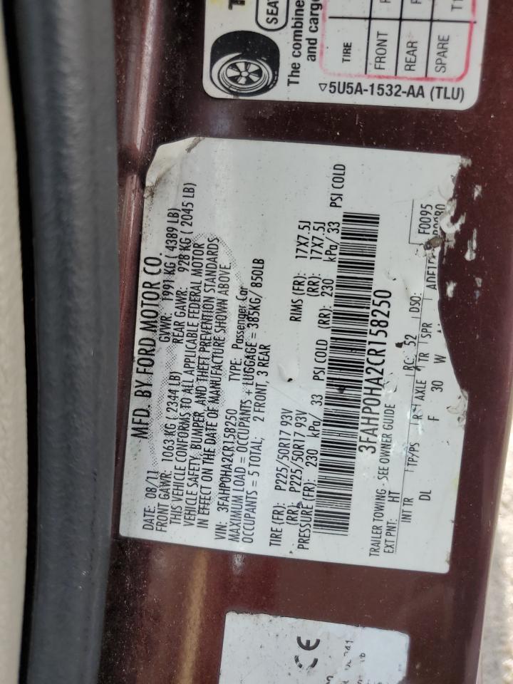 2012 FORD FUSION