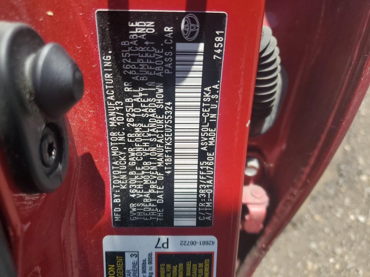 2014 TOYOTA CAMRY
