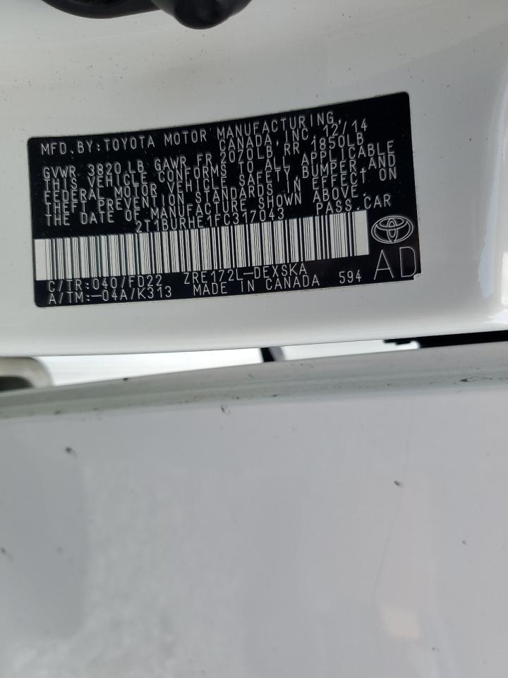 2015 TOYOTA COROLLA