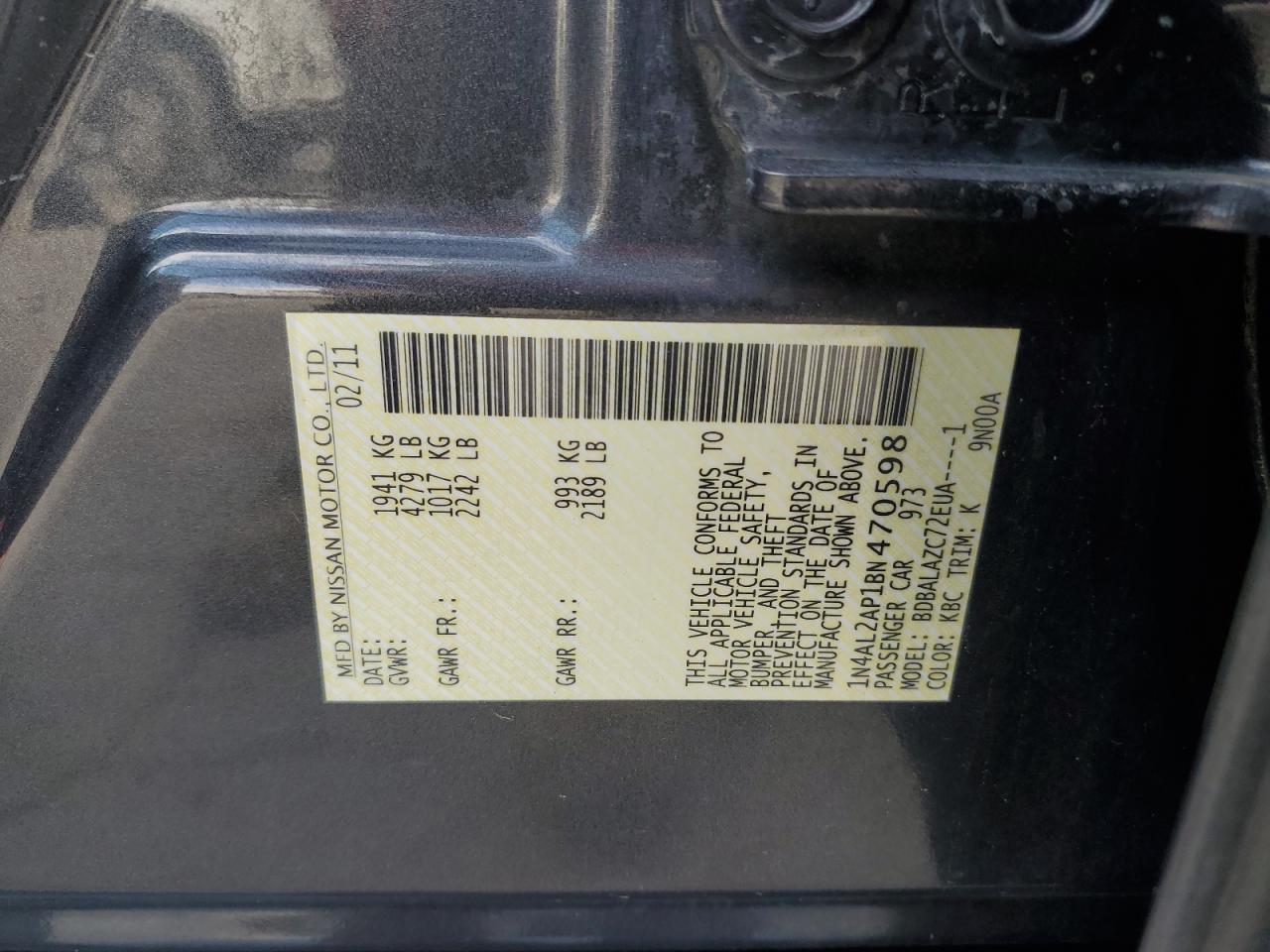 2011 NISSAN ALTIMA