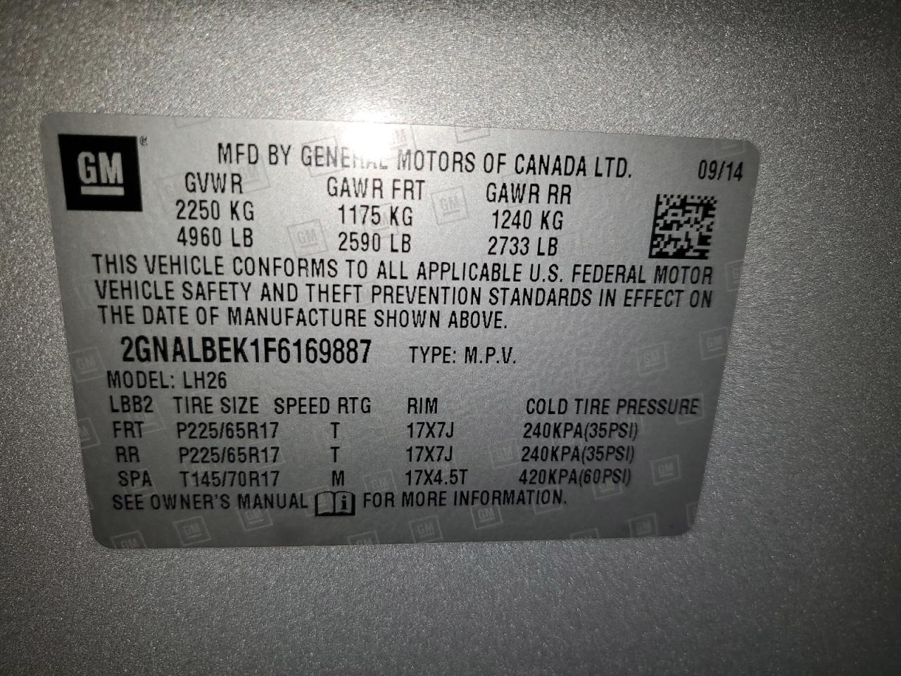 2015 CHEVROLET EQUINOX