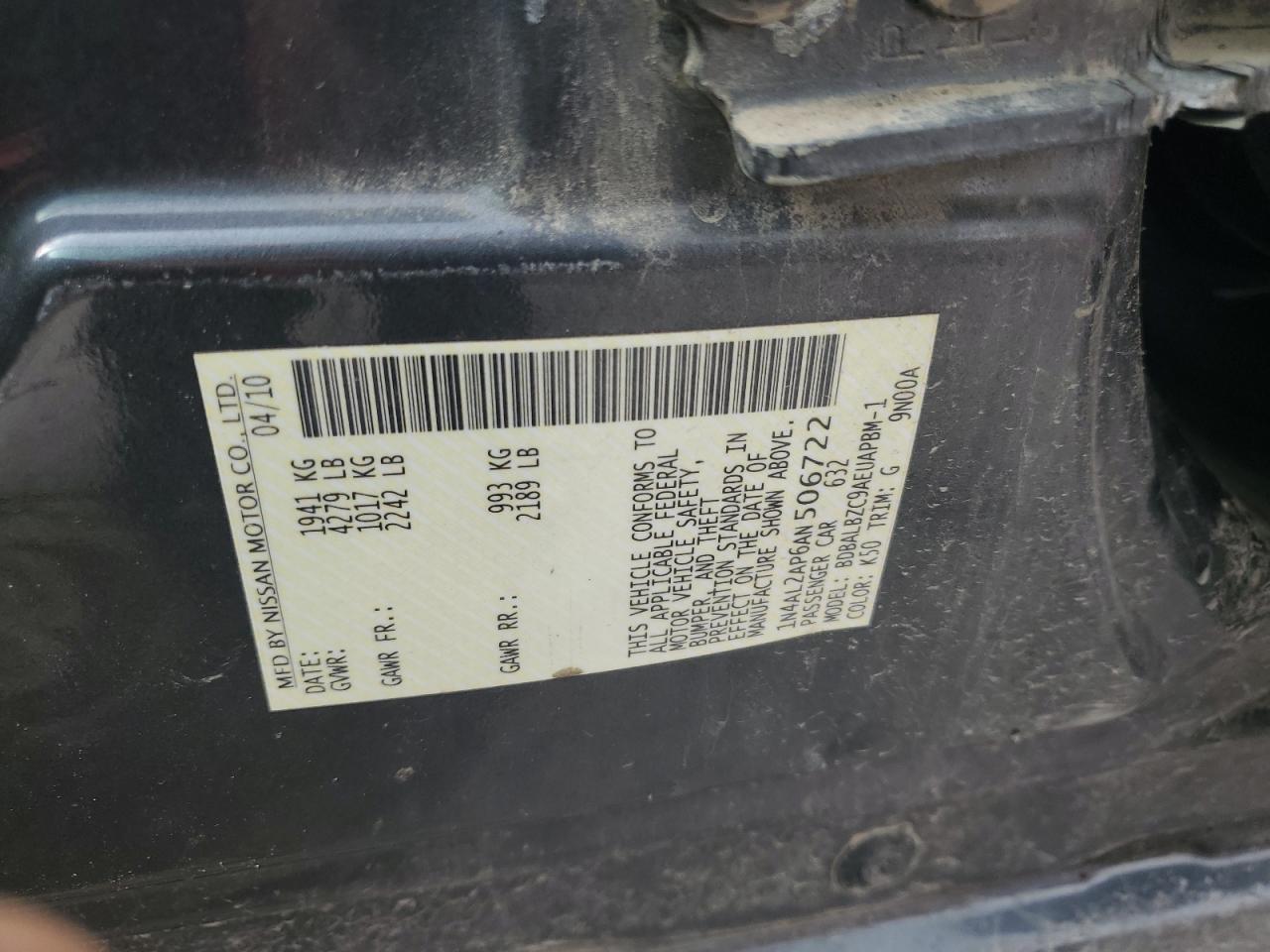 2010 NISSAN ALTIMA