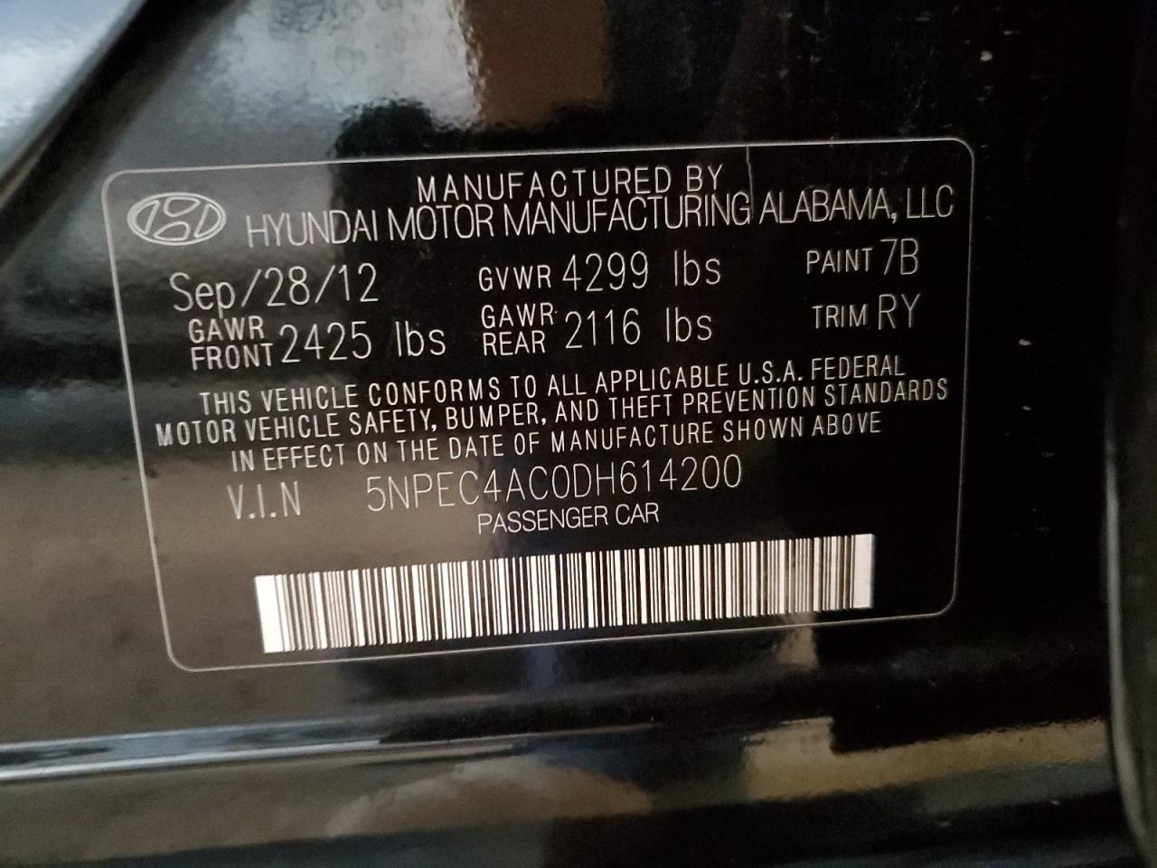 2013 HYUNDAI SONATA