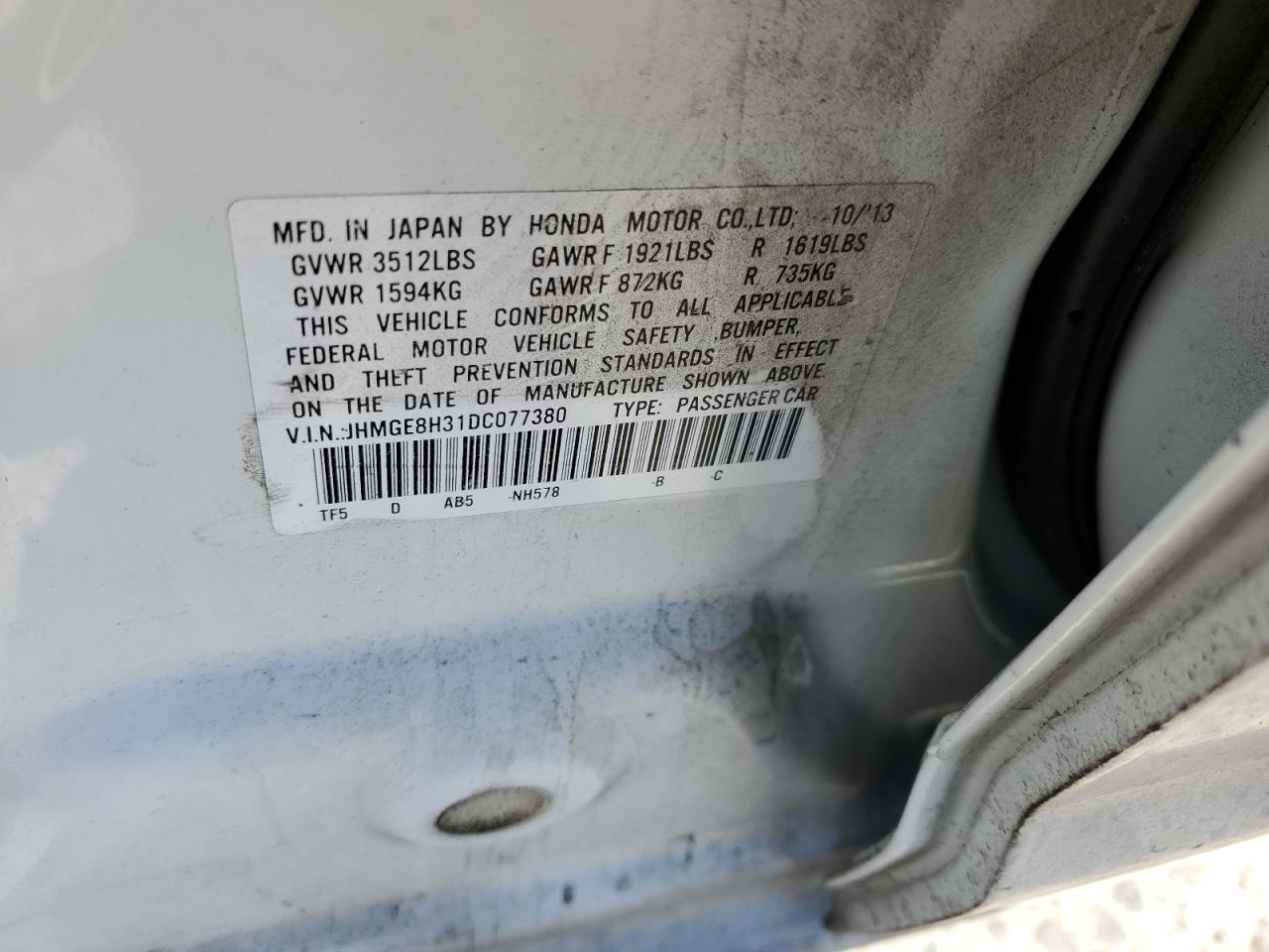 2013 HONDA FIT