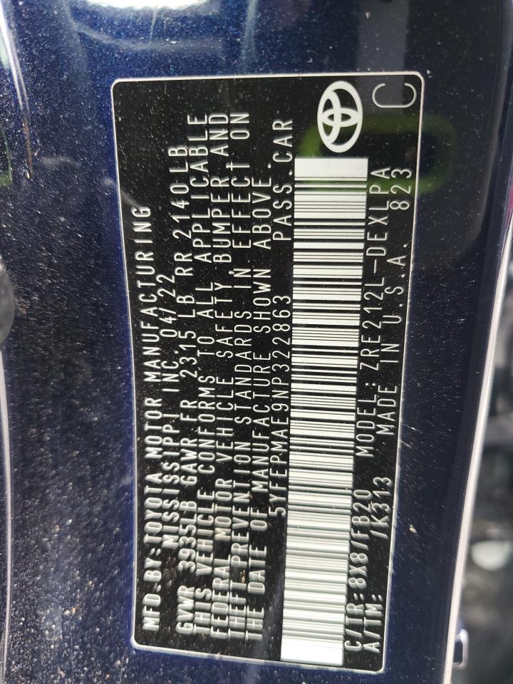 2022 TOYOTA COROLLA