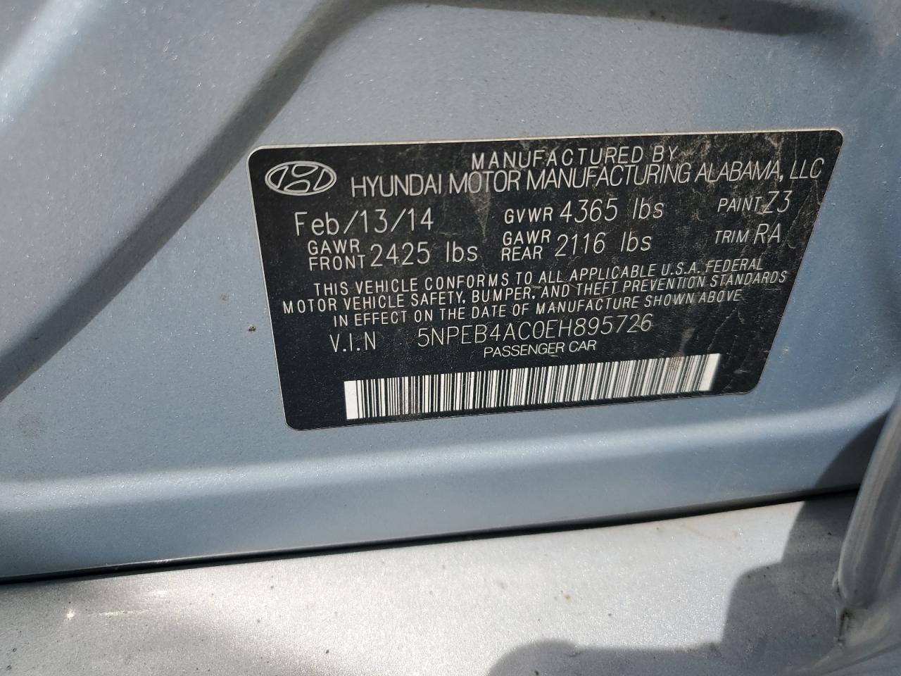 2014 HYUNDAI SONATA