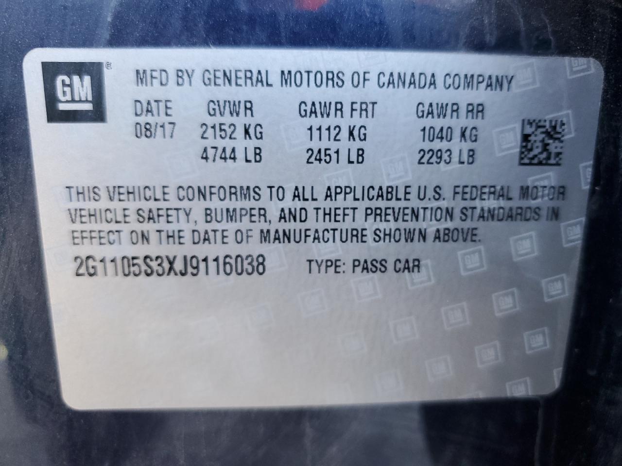 2018 CHEVROLET IMPALA