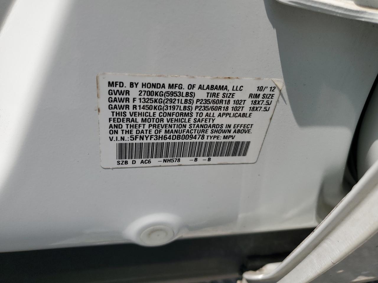 2013 HONDA PILOT