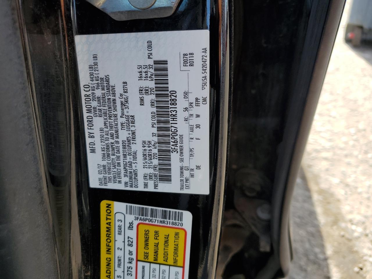 2017 FORD FUSION