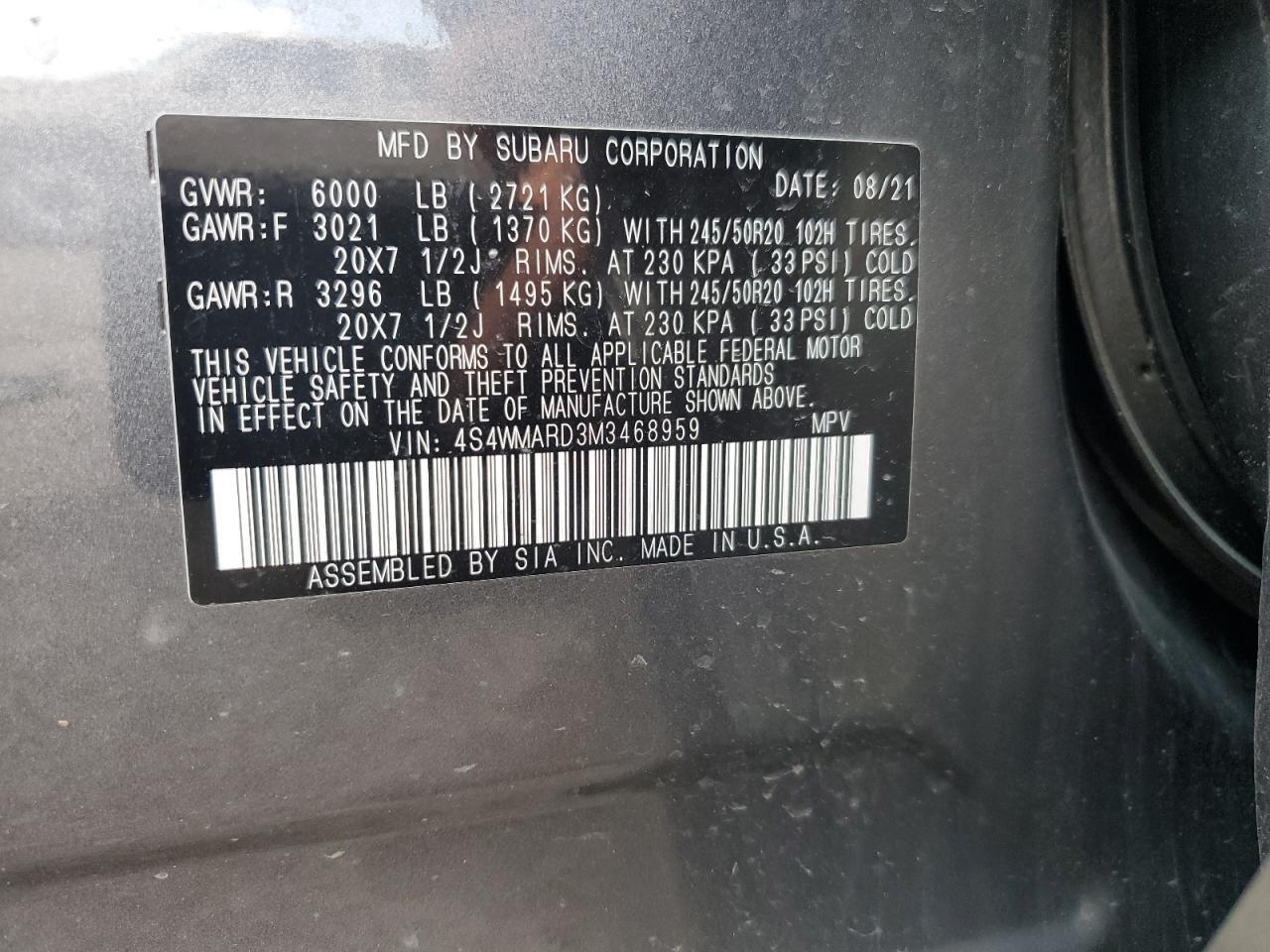 2021 SUBARU Ascent