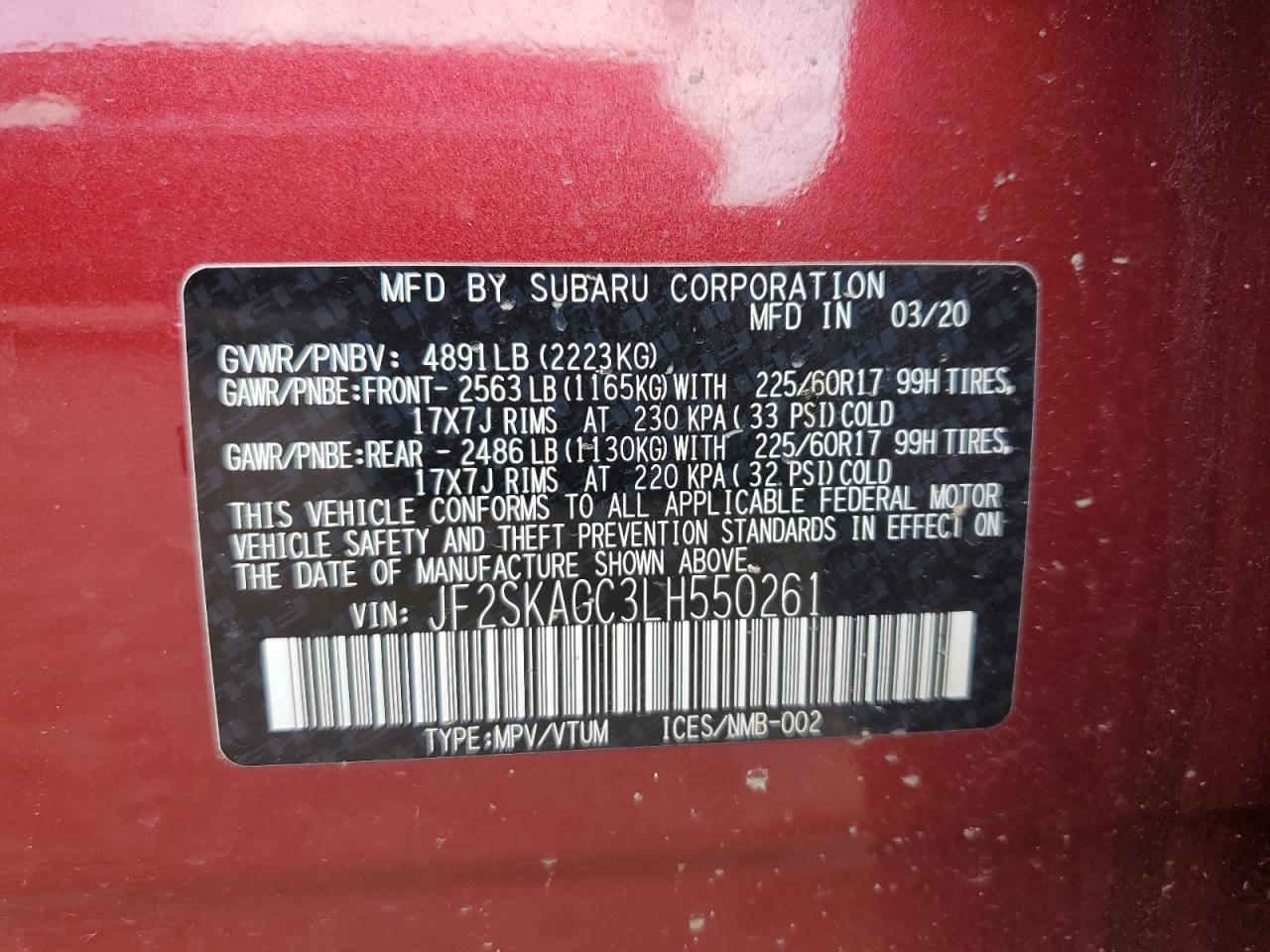 2020 SUBARU FORESTER