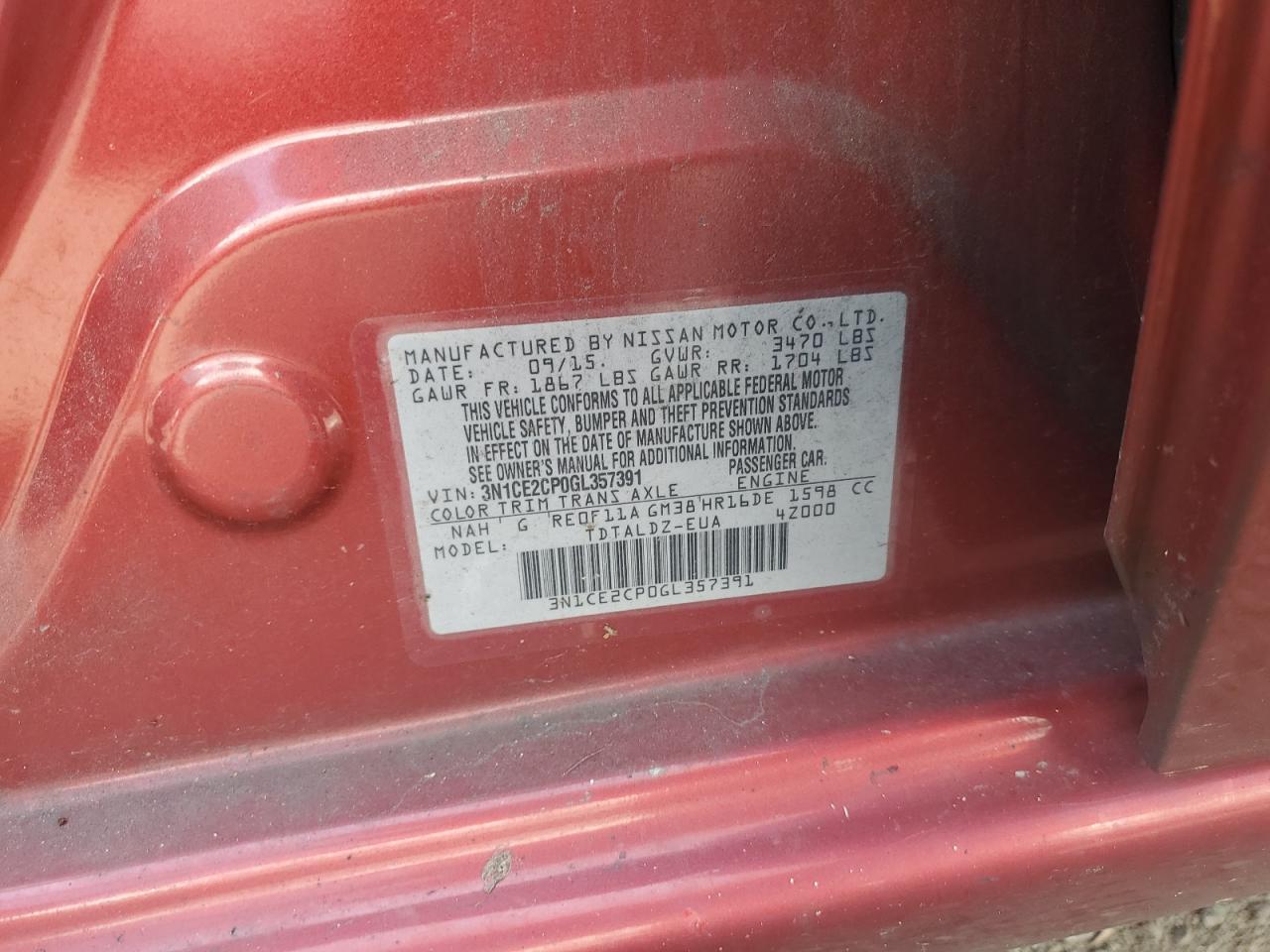 2016 NISSAN Versa Note