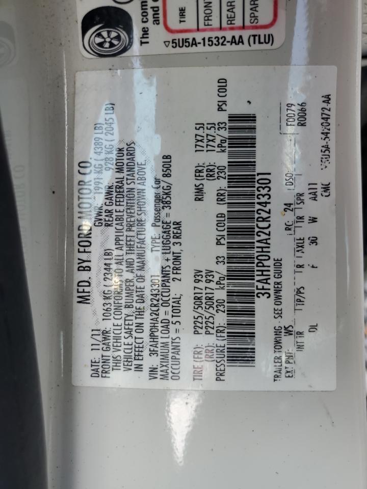 2012 FORD FUSION