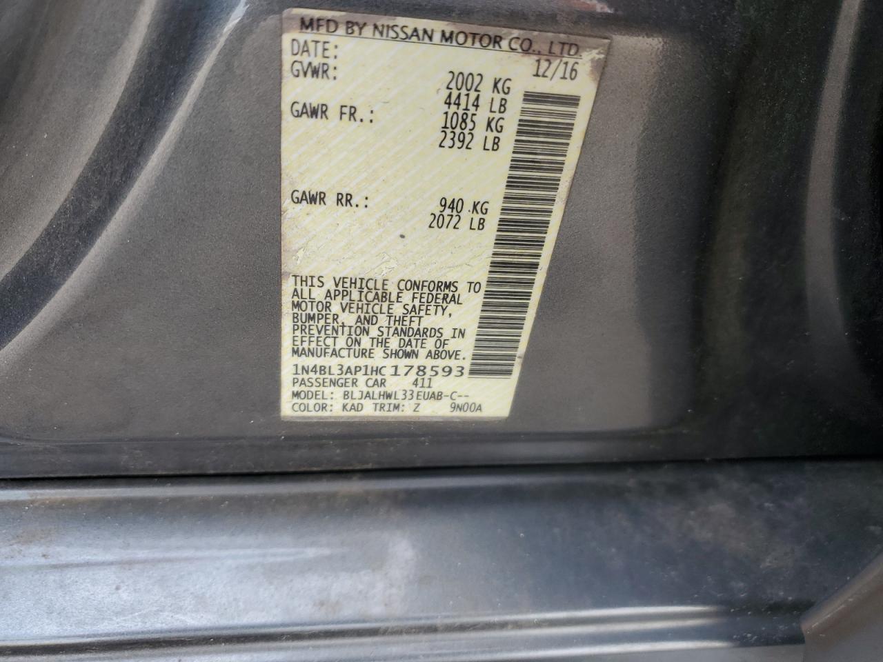 2017 NISSAN ALTIMA