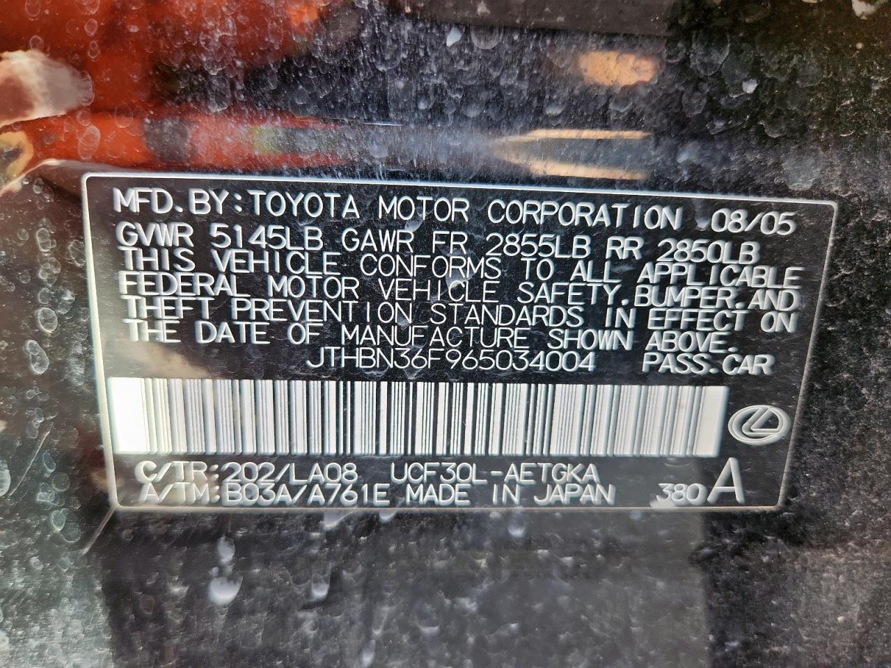 2006 LEXUS Ls 430